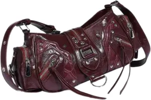 Shoulder Purse for Women, Leather Women's Handbag Y2k Aesthetic Coquette Shoulder Bag Hobo Punk Trendy Ladies Purse