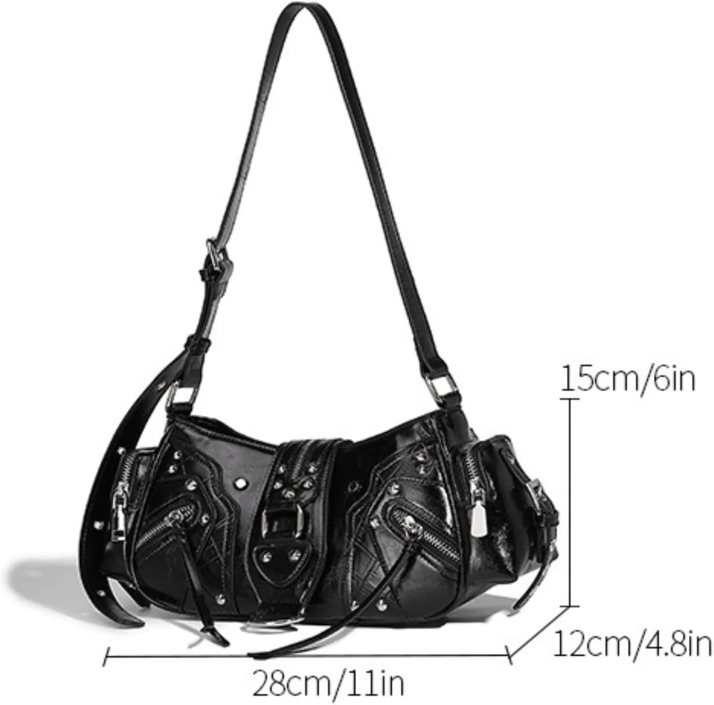 Shoulder Purse for Women, Leather Women's Handbag Y2k Aesthetic Coquette Shoulder Bag Hobo Punk Trendy Ladies Purse