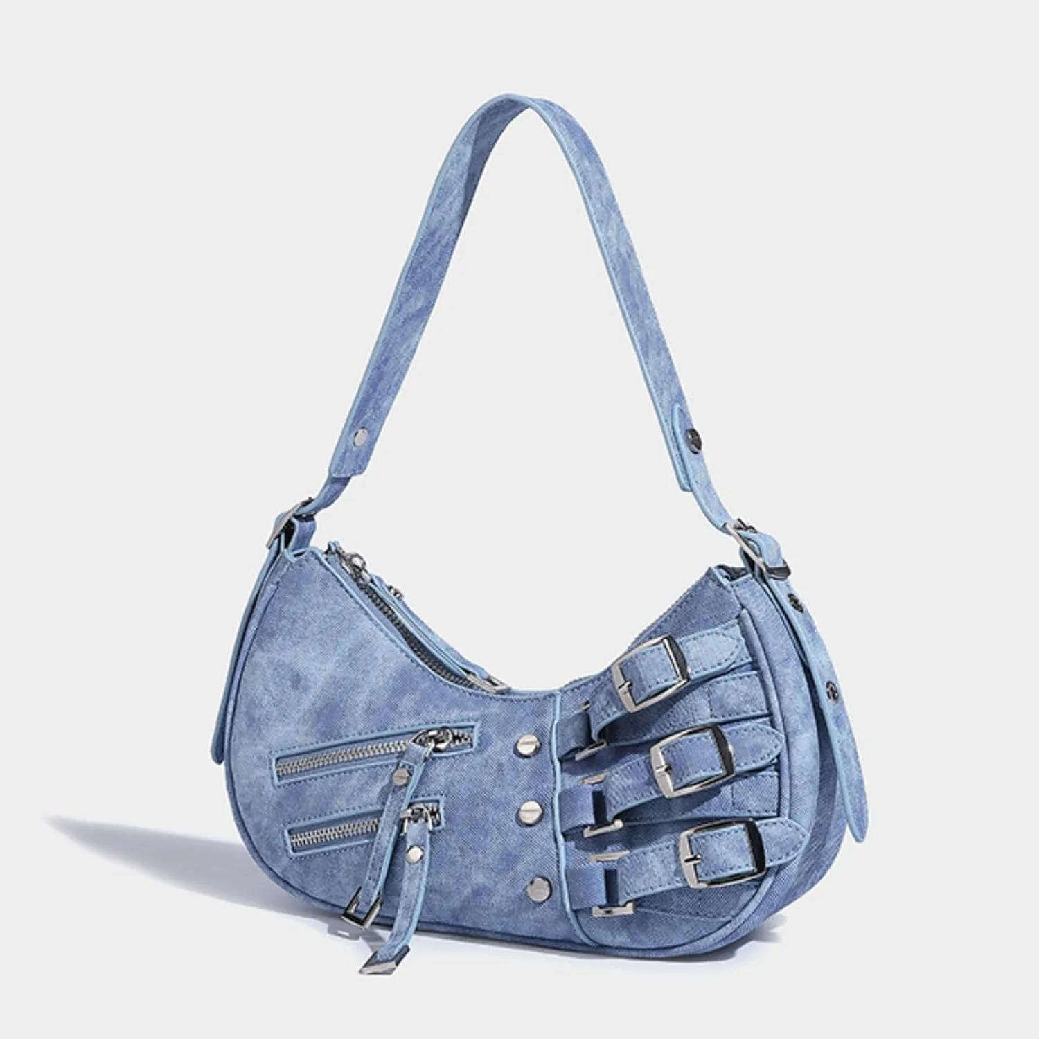 Shoulder Purse for Women, Leather Women's Handbag Y2k Aesthetic Coquette Shoulder Bag Hobo Punk Trendy Ladies Purse