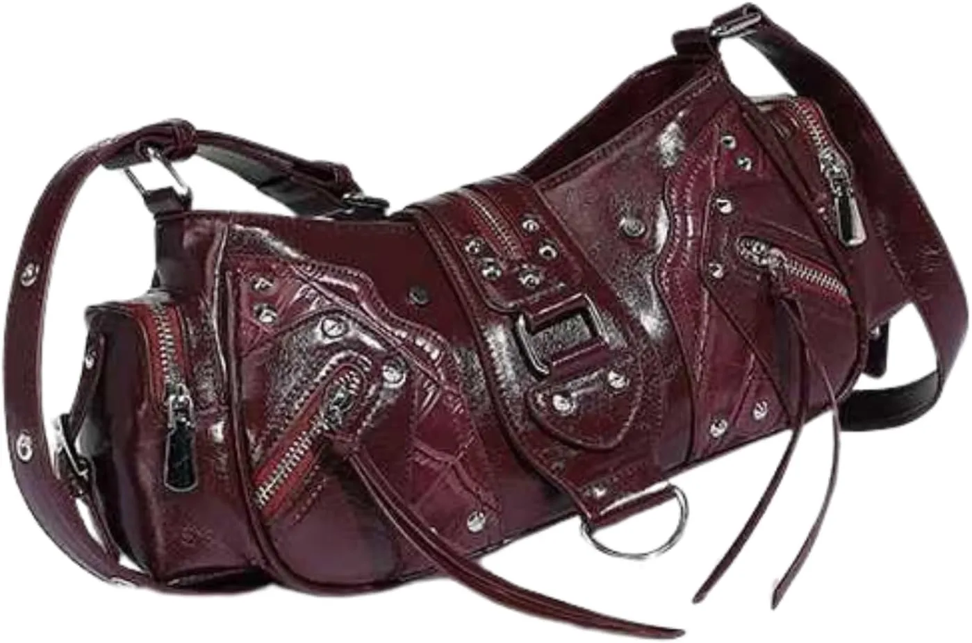 Shoulder Purse for Women, Leather Women's Handbag Y2k Aesthetic Coquette Shoulder Bag Hobo Punk Trendy Ladies Purse