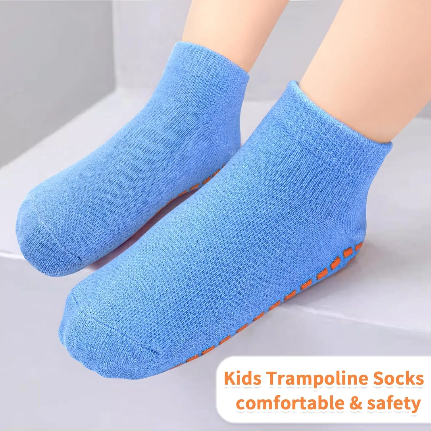 SkiBeaut Kid Trampolines Socks Ankle Grips Non Slip Child Socks for Boys Girls 2-5/6-9/10-13 Years