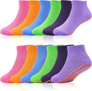 SkiBeaut Kid Trampolines Socks Ankle Grips Non Slip Child Socks for Boys Girls 2-5/6-9/10-13 Years