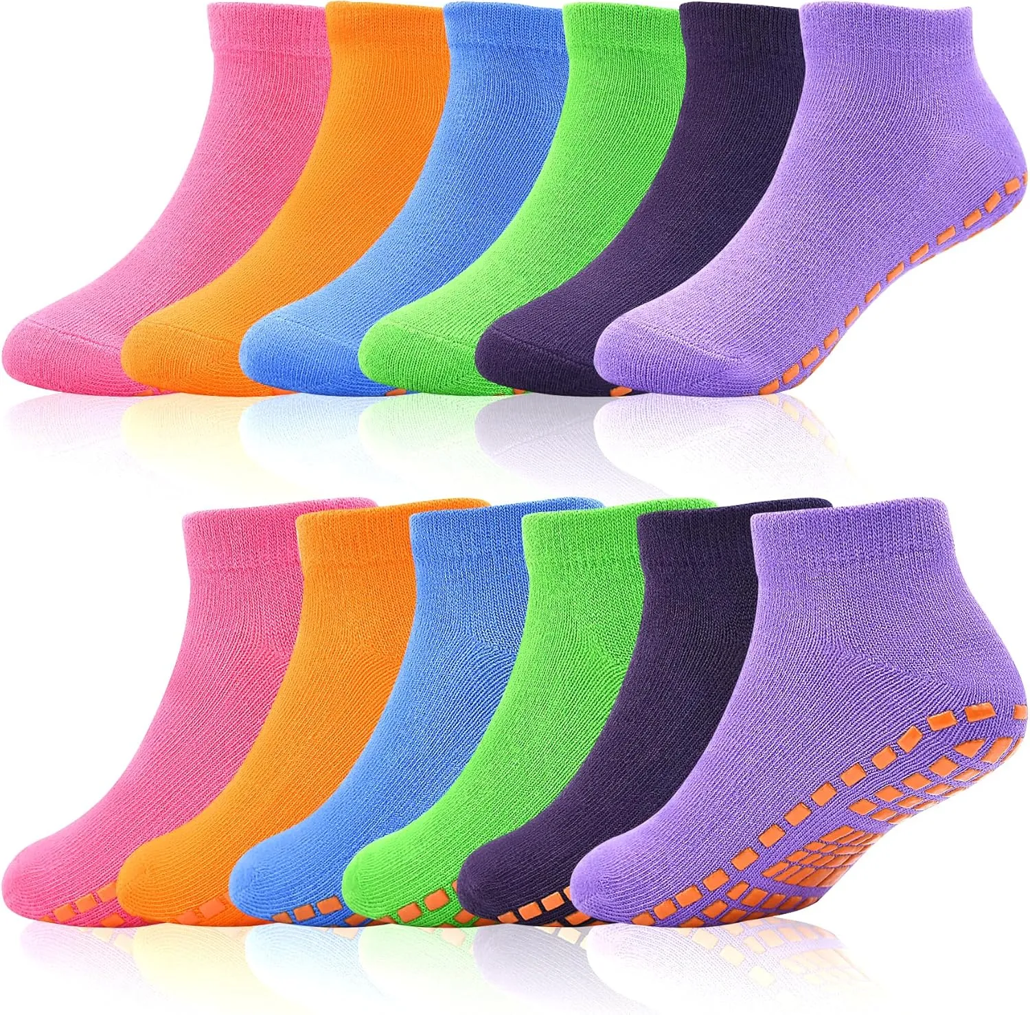 SkiBeaut Kid Trampolines Socks Ankle Grips Non Slip Child Socks for Boys Girls 2-5/6-9/10-13 Years