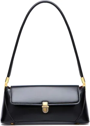 Small Clutch Shoulder Bag for Women Leather Mini Tote Handbag Purse with Buckle Closure