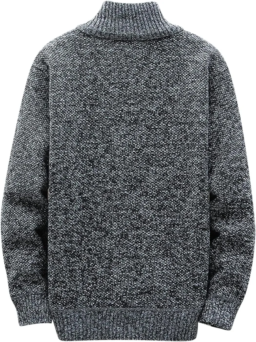 SMIDOW Men's Cardigan Sweaters Knitted Stand Collar Regular Fit Jacket Full Zip Fleece Lined Winter Warm Coat