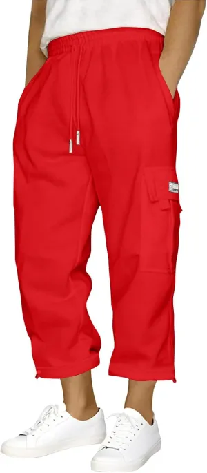 Sport Casual Capri Pant Cuffed Multi-Pocket Work Pants