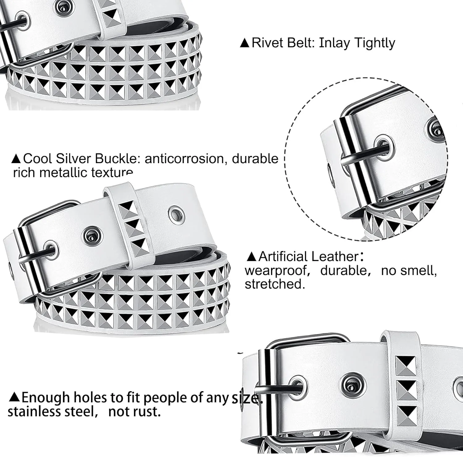 Studded Punk Y2K Goth Belt for Men or Women