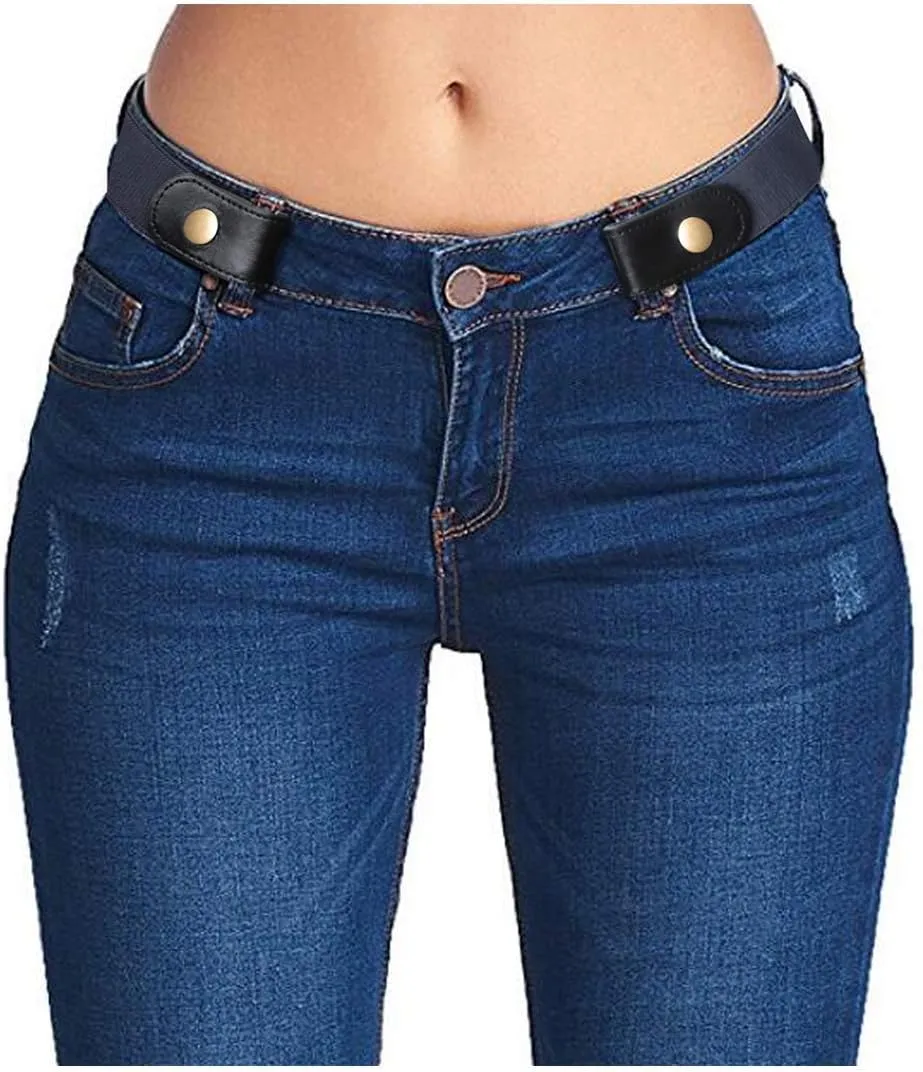 SUOSDEY No Buckle Elastic Stretch Belts for Men and Women, Comfortable Invisible Belts for Jeans Pants