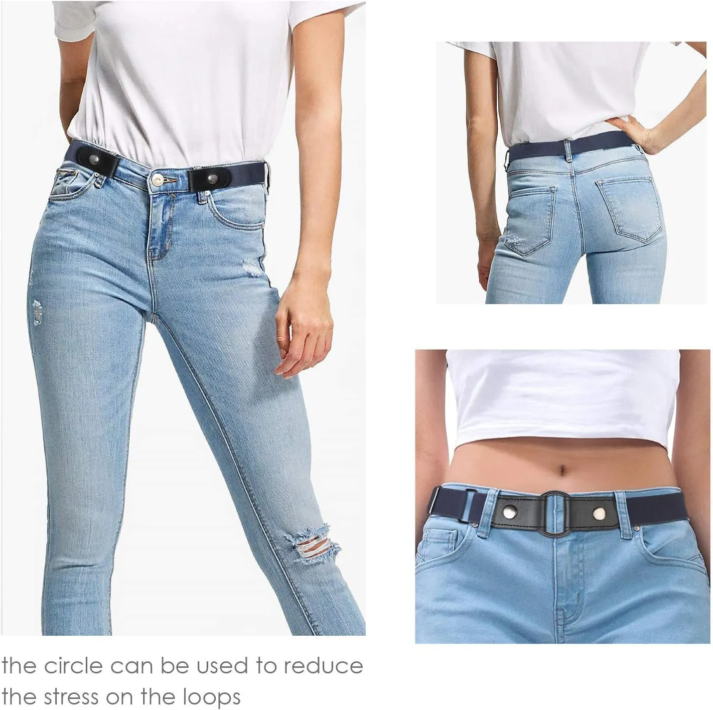 SUOSDEY No Buckle Elastic Stretch Belts for Men and Women, Comfortable Invisible Belts for Jeans Pants