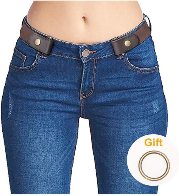 SUOSDEY No Buckle Elastic Stretch Belts for Men and Women, Comfortable Invisible Belts for Jeans Pants