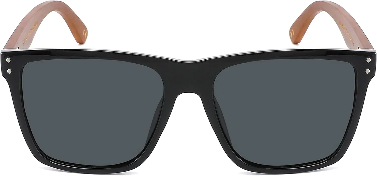 Super XXLarge Size Retro Rectangular Frame TAC Polarized Lenses with Spring Hinge For Men & Women
