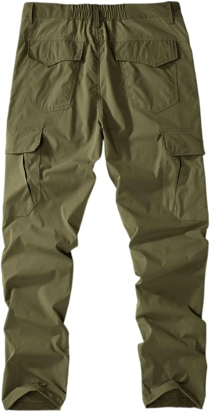 Tactical Cargo Pants for Men Slim Fit Water Resistant Quick Dry Travel Pants Wrinkle Free Work Outdoor Hiking Trousers