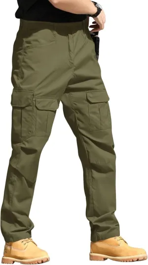 Tactical Cargo Pants for Men Slim Fit Water Resistant Quick Dry Travel Pants Wrinkle Free Work Outdoor Hiking Trousers