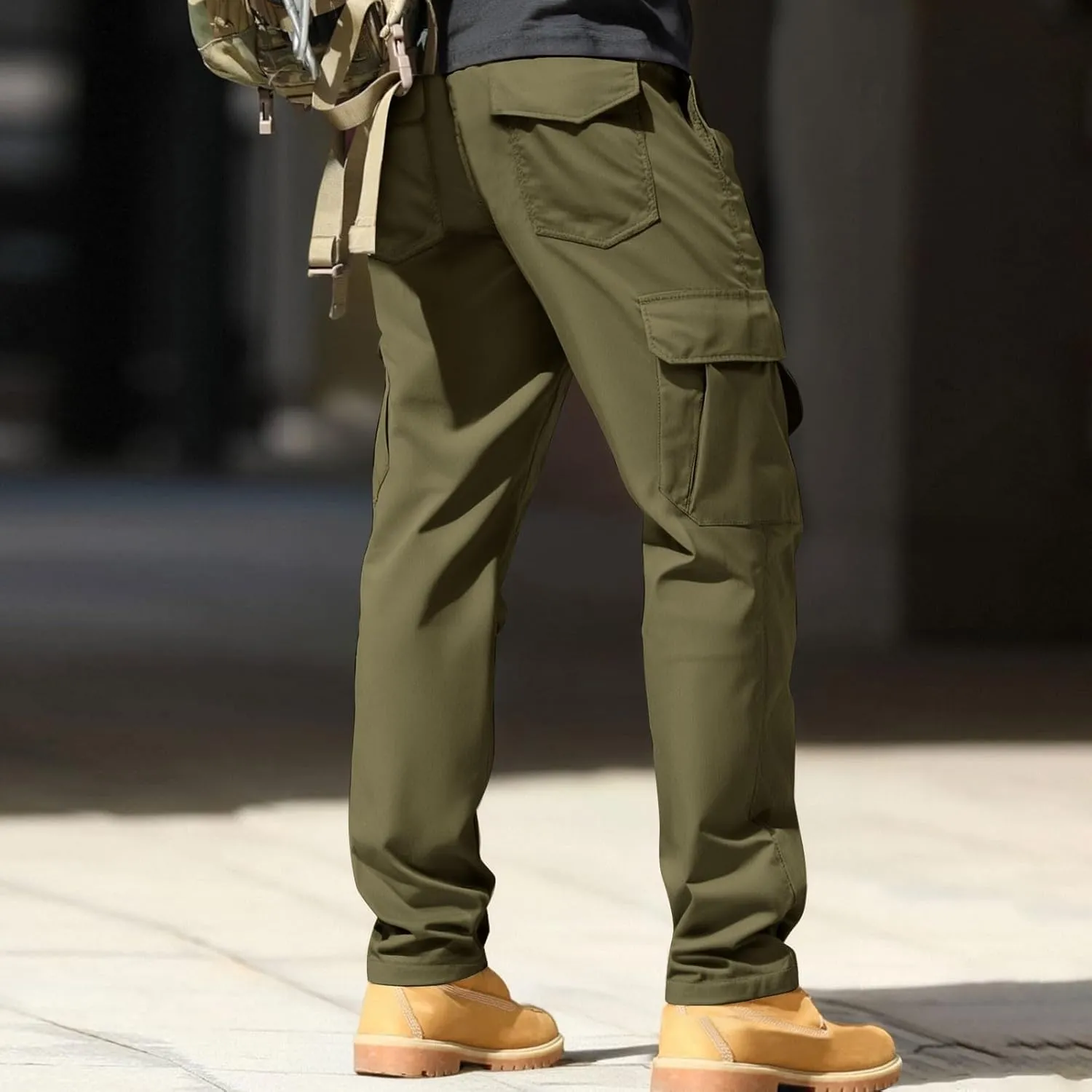 Tactical Cargo Pants for Men Slim Fit Water Resistant Quick Dry Travel Pants Wrinkle Free Work Outdoor Hiking Trousers