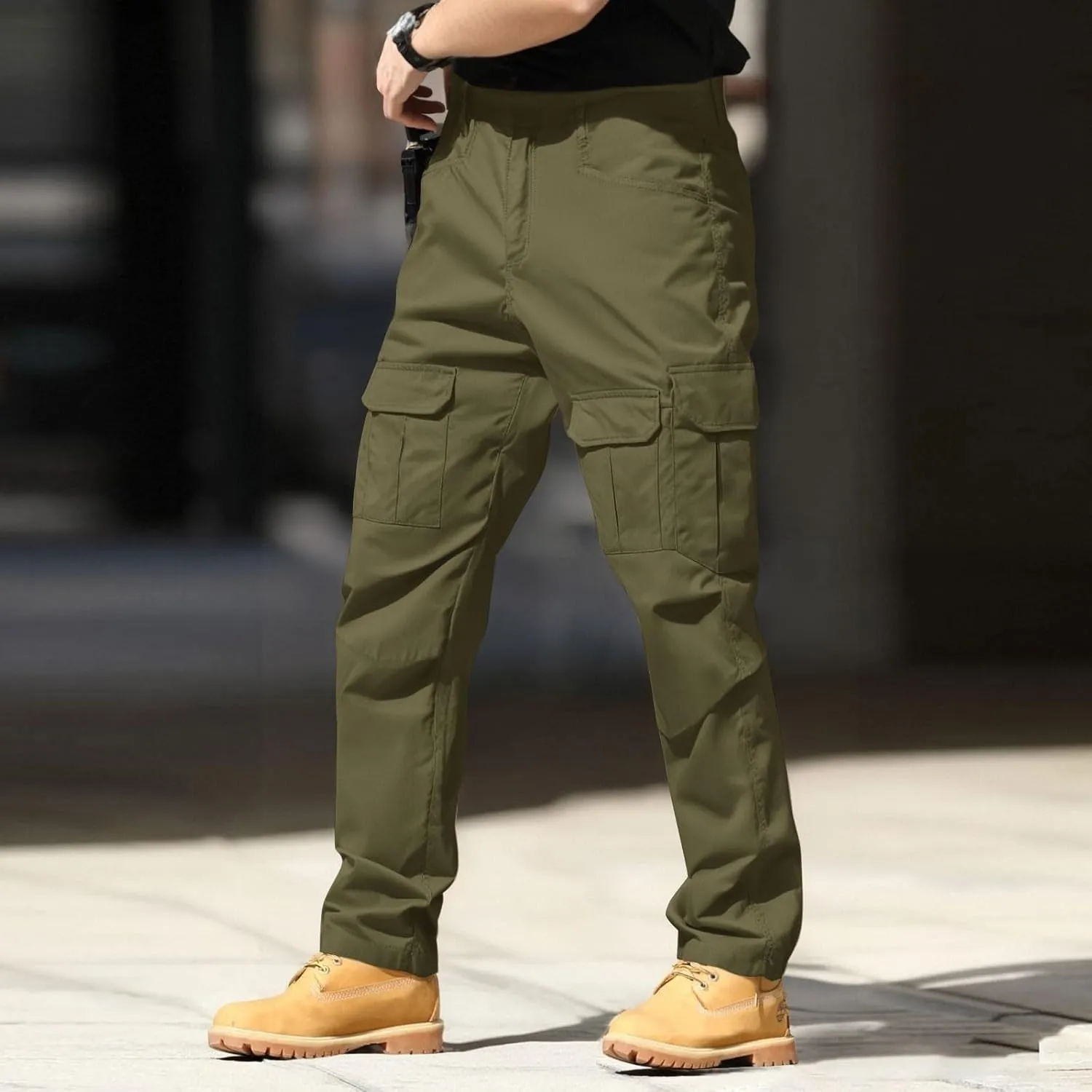 Tactical Cargo Pants for Men Slim Fit Water Resistant Quick Dry Travel Pants Wrinkle Free Work Outdoor Hiking Trousers