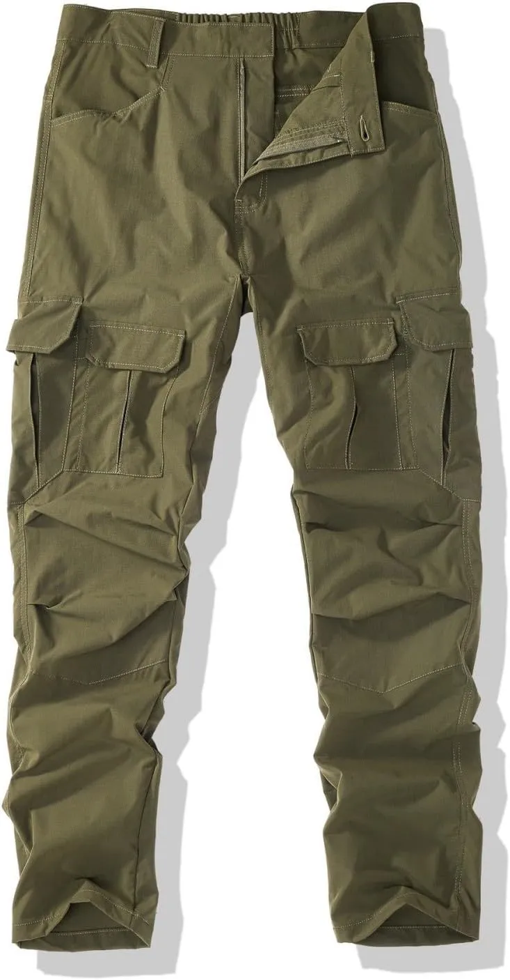 Tactical Cargo Pants for Men Slim Fit Water Resistant Quick Dry Travel Pants Wrinkle Free Work Outdoor Hiking Trousers