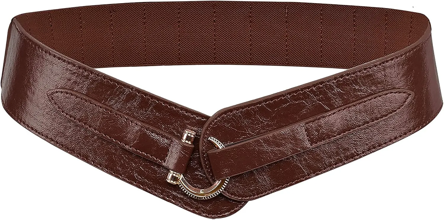 TeeYee Women's Leather Belts for Jeans Pants Fashion Gold Buckle Ladies Dress Belt