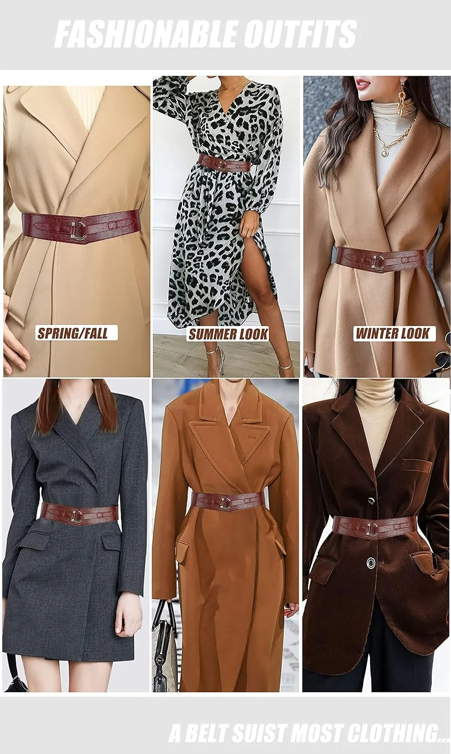 TeeYee Women's Leather Belts for Jeans Pants Fashion Gold Buckle Ladies Dress Belt