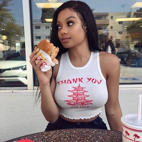 Thank You, Enjoy Sexy Cropped Tank Top