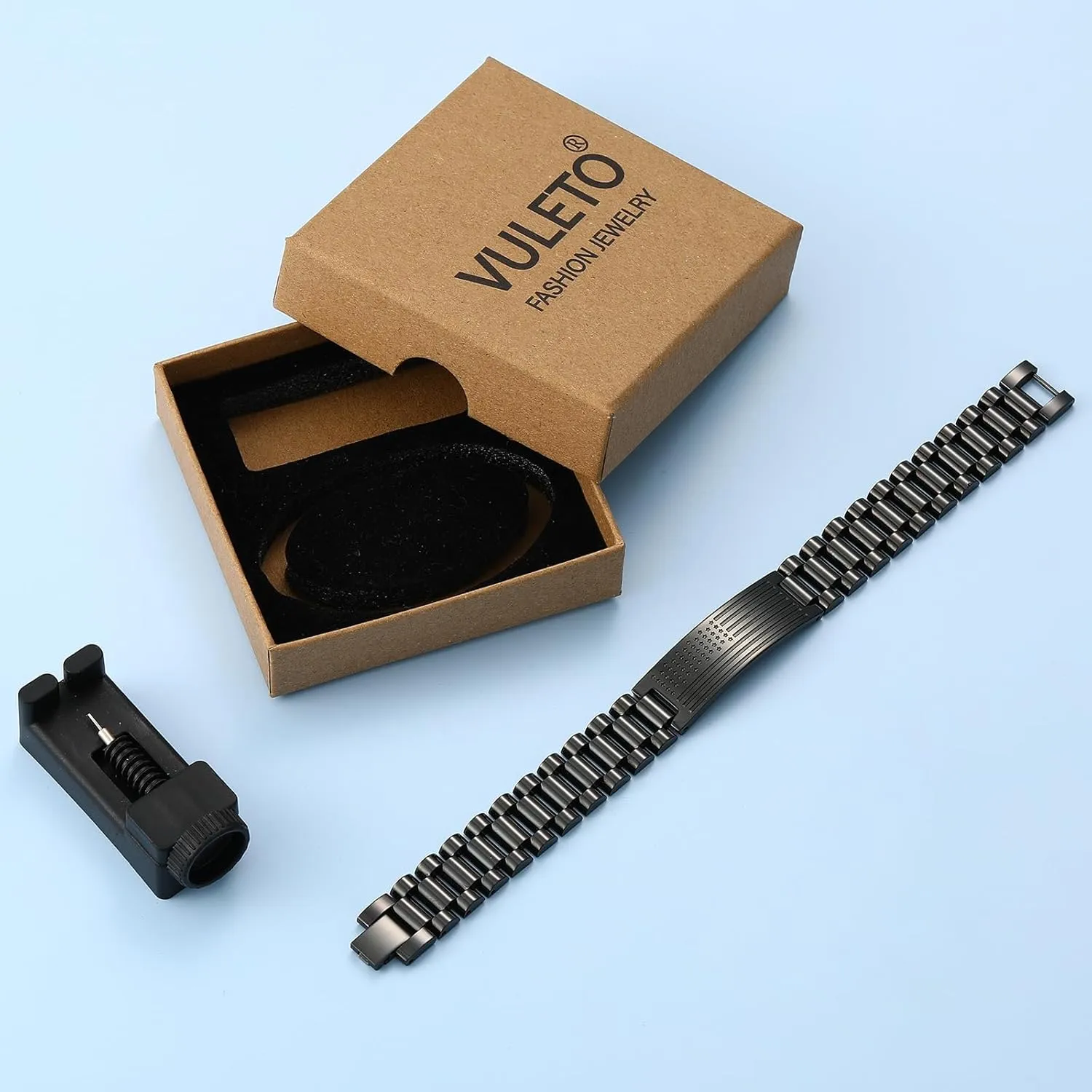 To My Man Boyfriend Husband Dad Son Bracelet Gifts, Stainless Steel American Flag Watch Link Bracelet Fathers Day Valentines Christmas Jewelry Gifts for Men Him