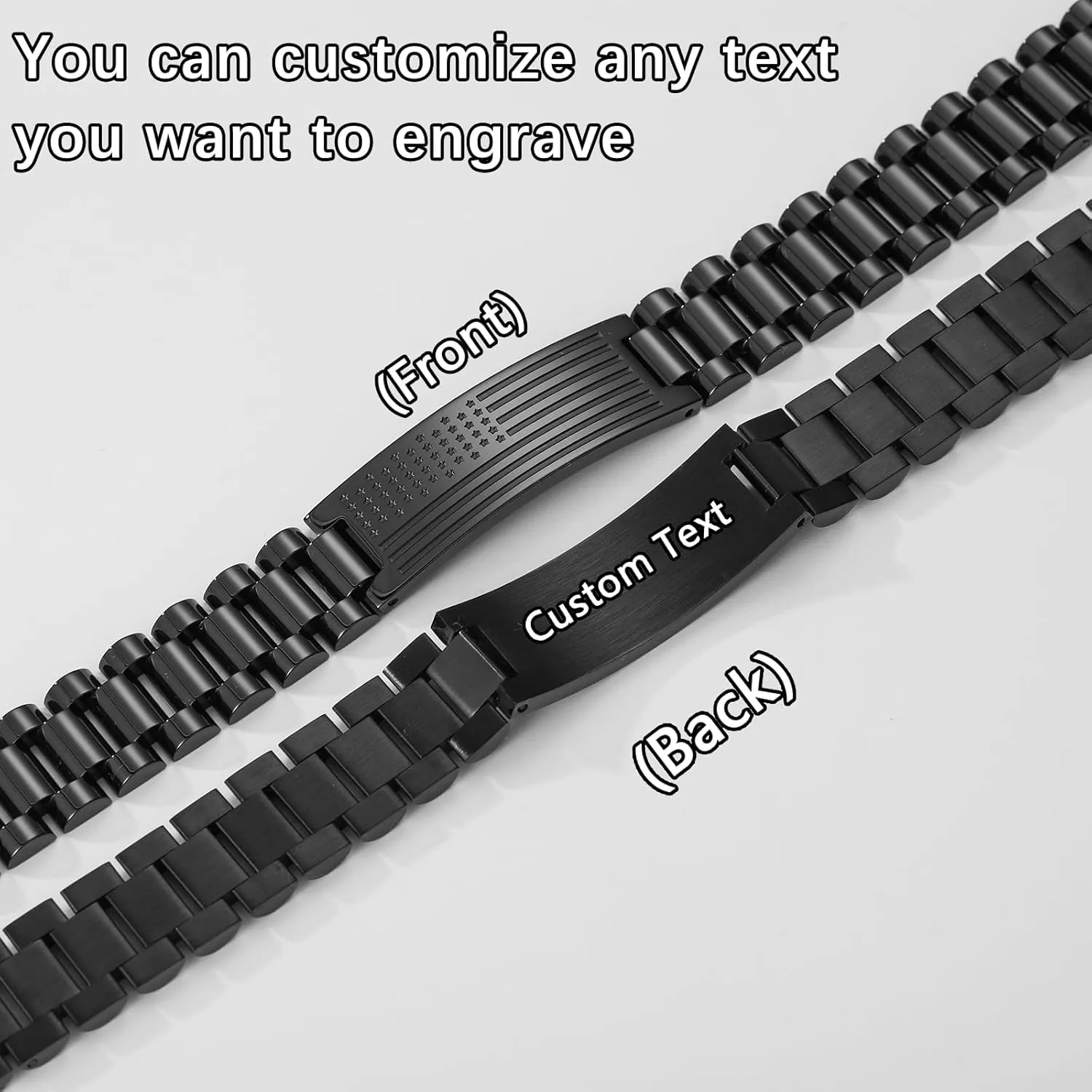 To My Man Boyfriend Husband Dad Son Bracelet Gifts, Stainless Steel American Flag Watch Link Bracelet Fathers Day Valentines Christmas Jewelry Gifts for Men Him