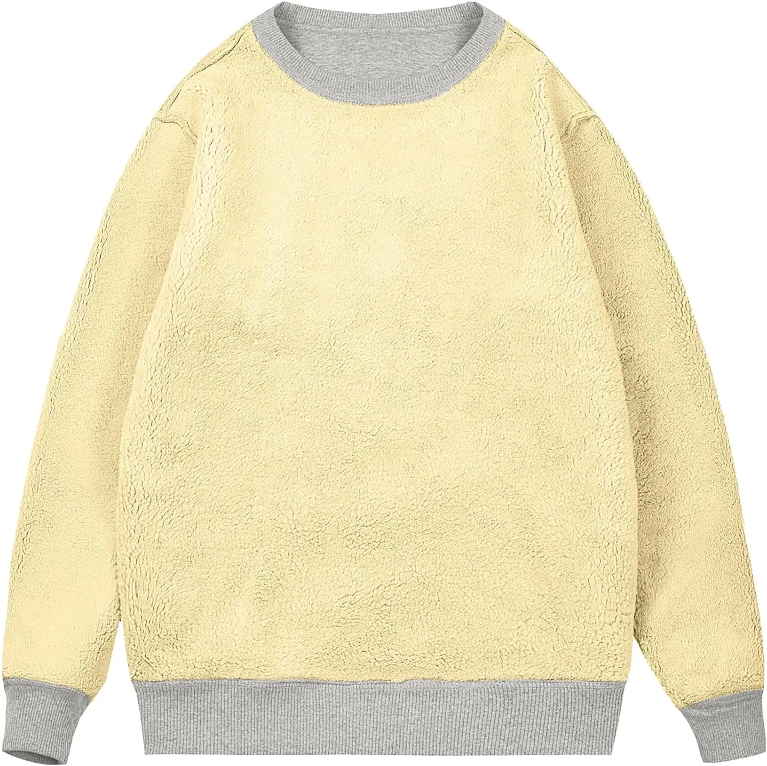Uillui Men's Winter Thermal Sweater Warm Crewneck Sherpa Lined Fleece Sweatshirt Casual Active Long Sleeve Pullover Tops