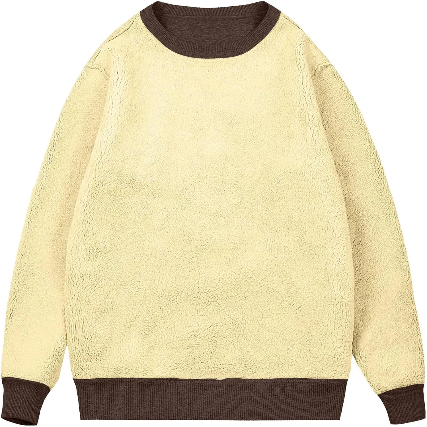 Uillui Men's Winter Thermal Sweater Warm Crewneck Sherpa Lined Fleece Sweatshirt Casual Active Long Sleeve Pullover Tops