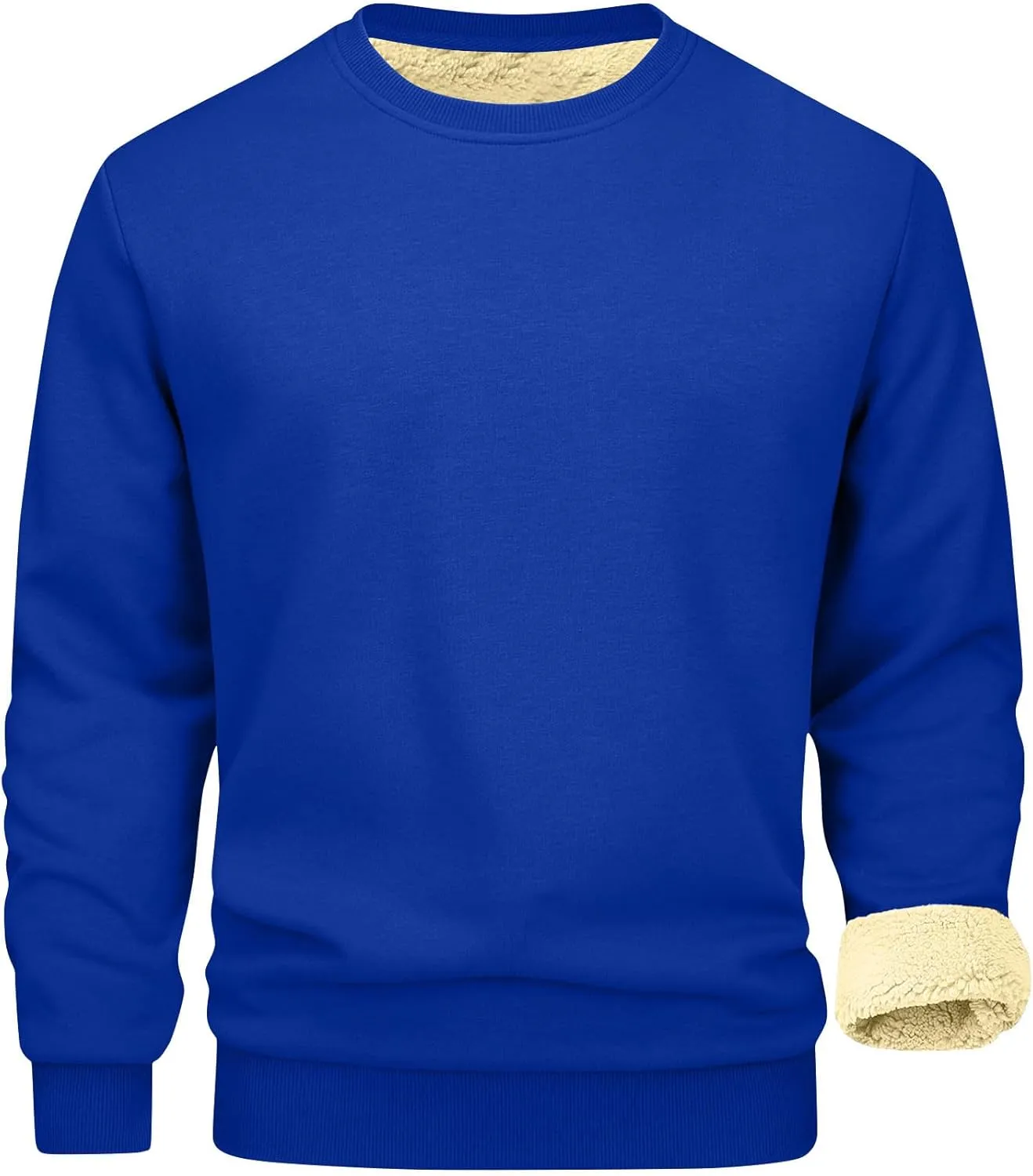 Uillui Men's Winter Thermal Sweater Warm Crewneck Sherpa Lined Fleece Sweatshirt Casual Active Long Sleeve Pullover Tops