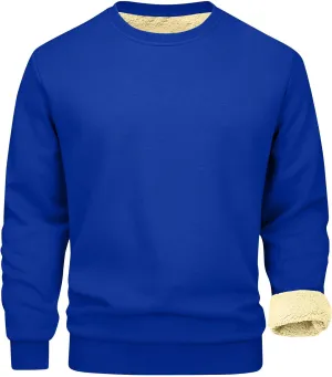 Uillui Men's Winter Thermal Sweater Warm Crewneck Sherpa Lined Fleece Sweatshirt Casual Active Long Sleeve Pullover Tops