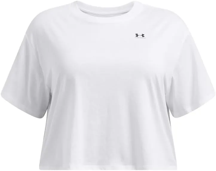 Under Armour Womens Boxy Crop Logo Short Sleeve T Shirt