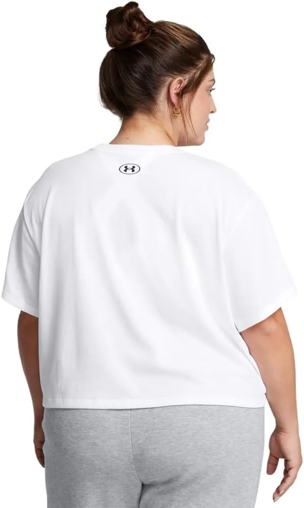 Under Armour Womens Boxy Crop Logo Short Sleeve T Shirt