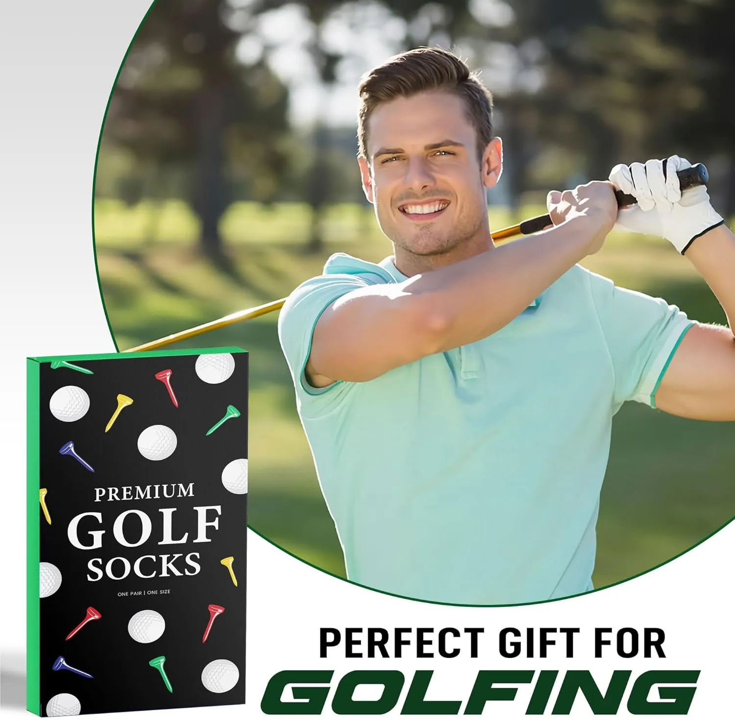 VICRAZY Golf Gifts for Men, Golf Socks for Men - Golf Accessories for Men - Golf Stuff, Stocking Stuffers for Men