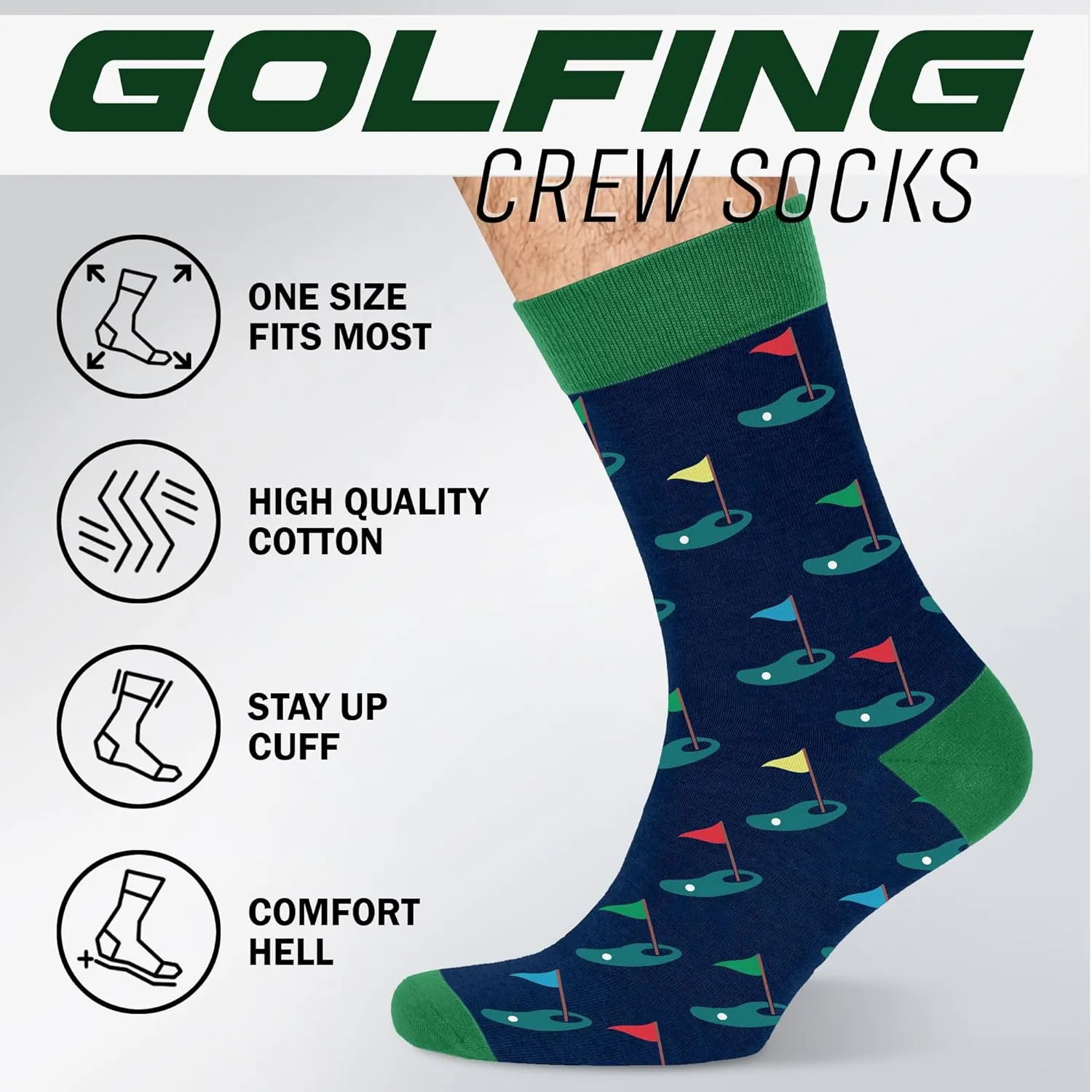 VICRAZY Golf Gifts for Men, Golf Socks for Men - Golf Accessories for Men - Golf Stuff, Stocking Stuffers for Men