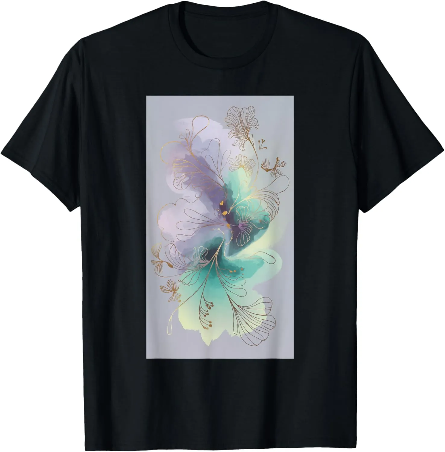 Watercolor Abstract Magical Flowers Nature T-Shirt