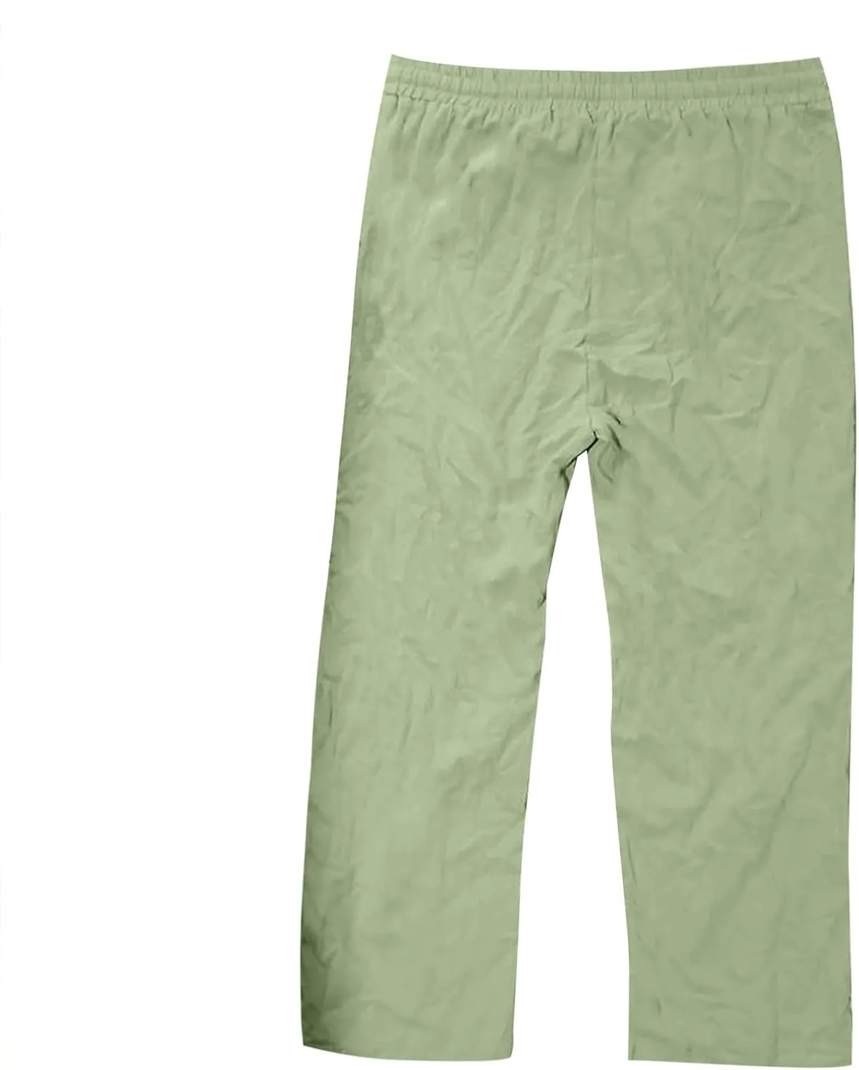 WENKOMG1 Mens Cotton Linen Pants,Wide Leg Drawstring Closure Pull On Trousers Loose Fit Baggy Lounge Wide Leg Bottoms