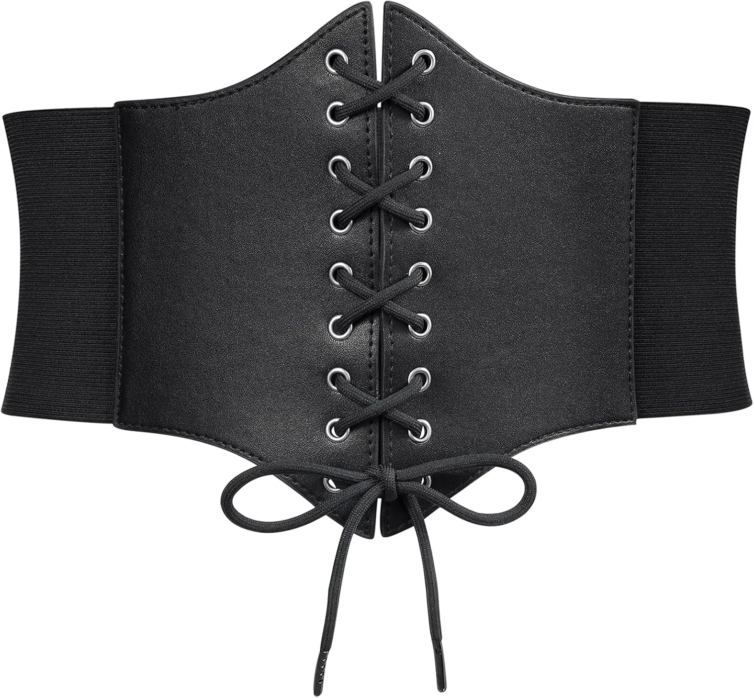 WERFORU Women Corset Elastic Belt Wide Retro Lace-up Tied Costume Waspie Waist Belt for Ladies