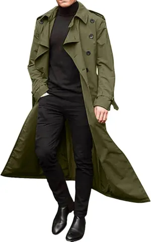 Windbreaker Jackets for Men Lightweight Classic Casual Loose Fashion Trenchcoat