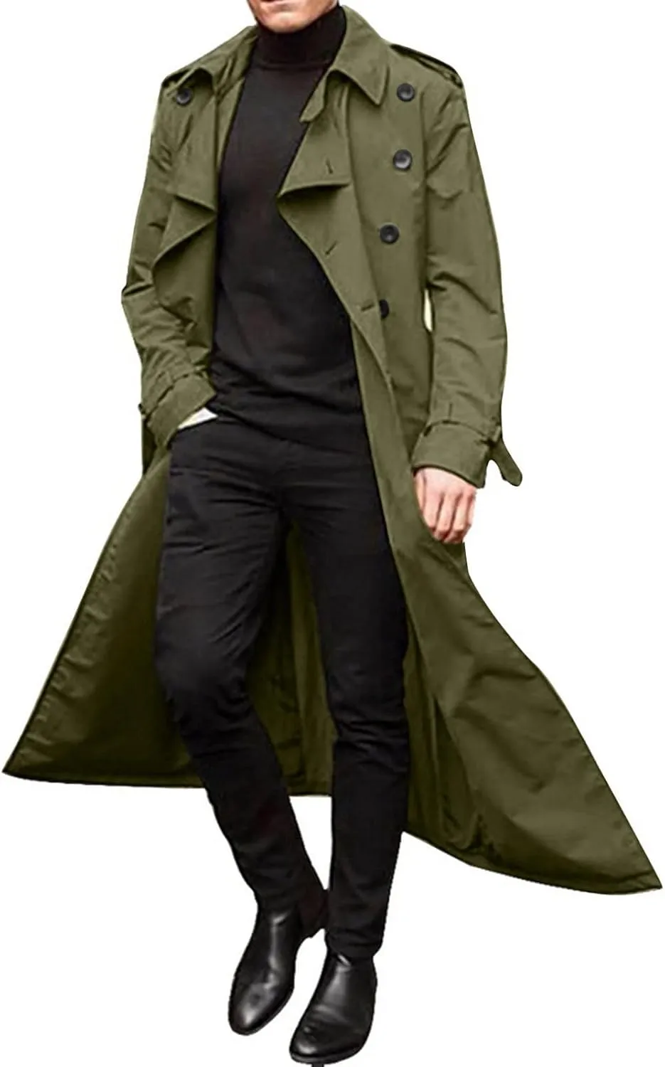 Windbreaker Jackets for Men Lightweight Classic Casual Loose Fashion Trenchcoat