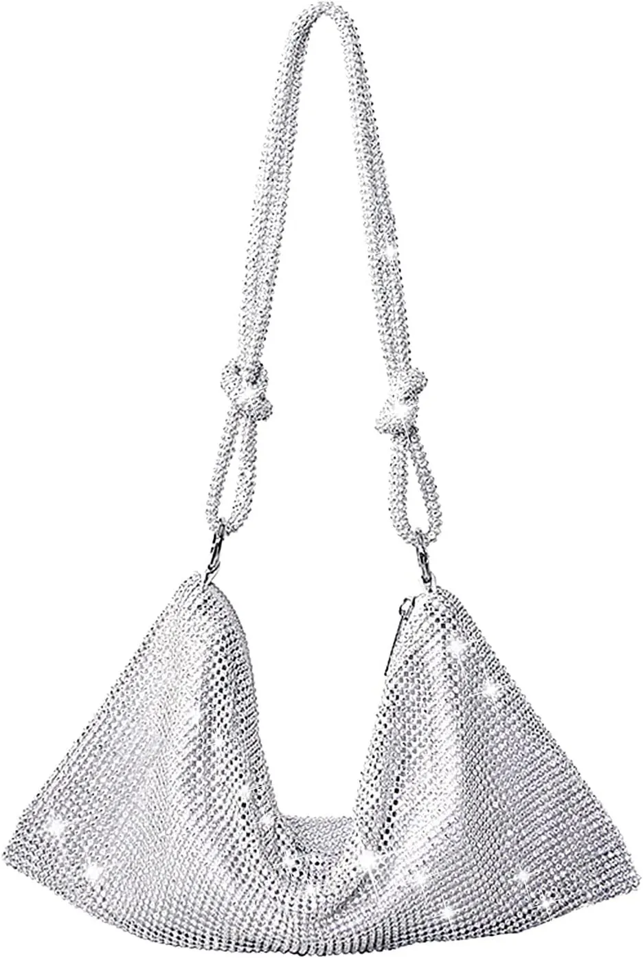 Women Rhinestone Hobo Bag Handbag Chic Crystal Evening Bag Shiny Purse for Party Events