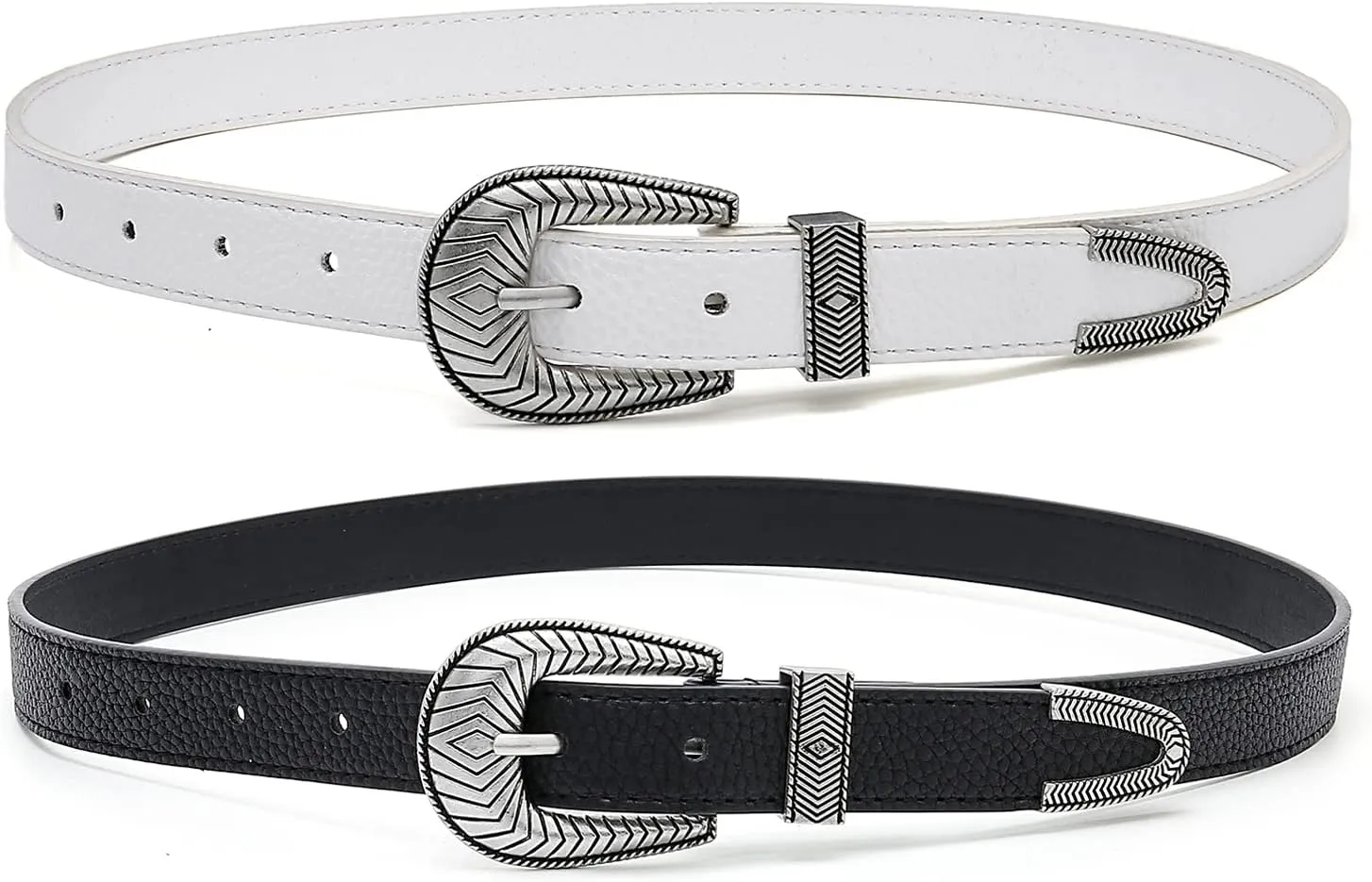 Women Vintage Belts Ladies Western Design Black Waist Belt for Jeans Pants Dress