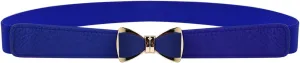 Womens 1" Width Bow Skinny Elastic Waist Belt Stretchy Belt Thin Belt