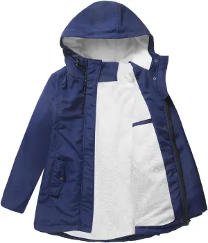 Womens Casual Solid Zipper Overcoat Long Sleeve Drawstring Outwear Warm Loose Soft Jacket Coat Home Outdoor Clothes