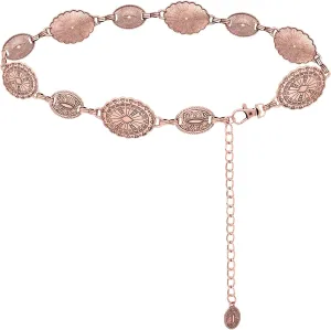 Women's Concho Chain Belt Western Cowgirl Metal Waist Chain Belt for Dress
