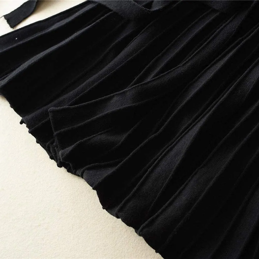 Women's Long Sleeve Sweater Dress Ankle Length Fall Dress Vneck Knit Winter Dress