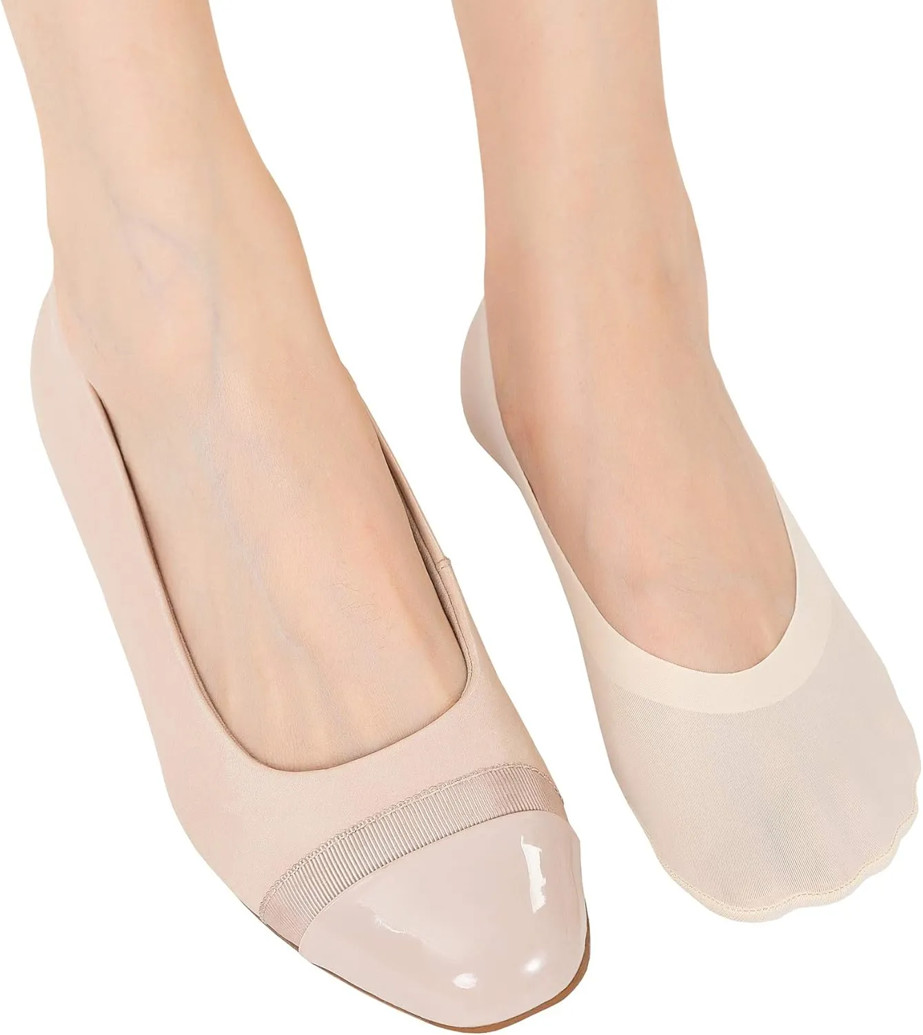 Womens No Show Thin Socks Cotton Nylon Low Cut Liner Non Slip hidden Invisible Socks for Flats Sneaker 4-6 pack