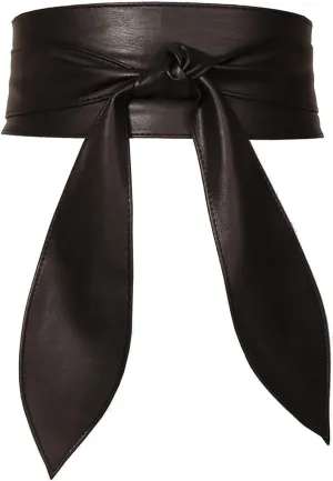 Womens Obi Belt Fashion Leather Wrap Wide Cinch Belt Corset Tie Waistband for Dress