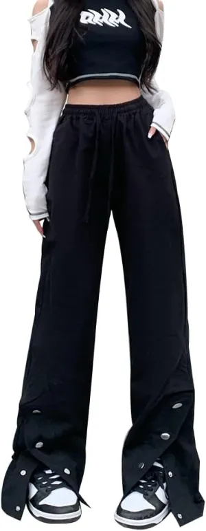 Women's Pants Y2k Flare Leggings Cargo Gothic Trousers Vintage Slim fit Bell Bottom Harajuku Streetwear