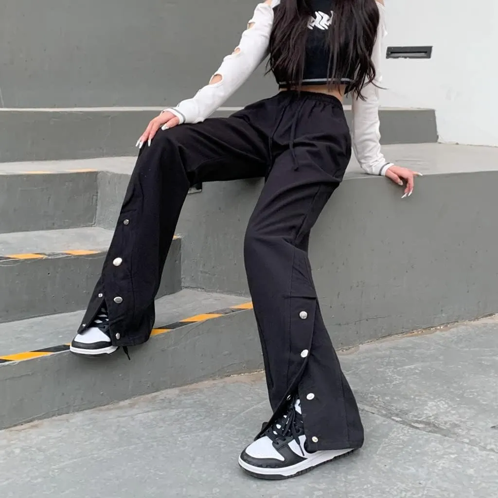 Women's Pants Y2k Flare Leggings Cargo Gothic Trousers Vintage Slim fit Bell Bottom Harajuku Streetwear