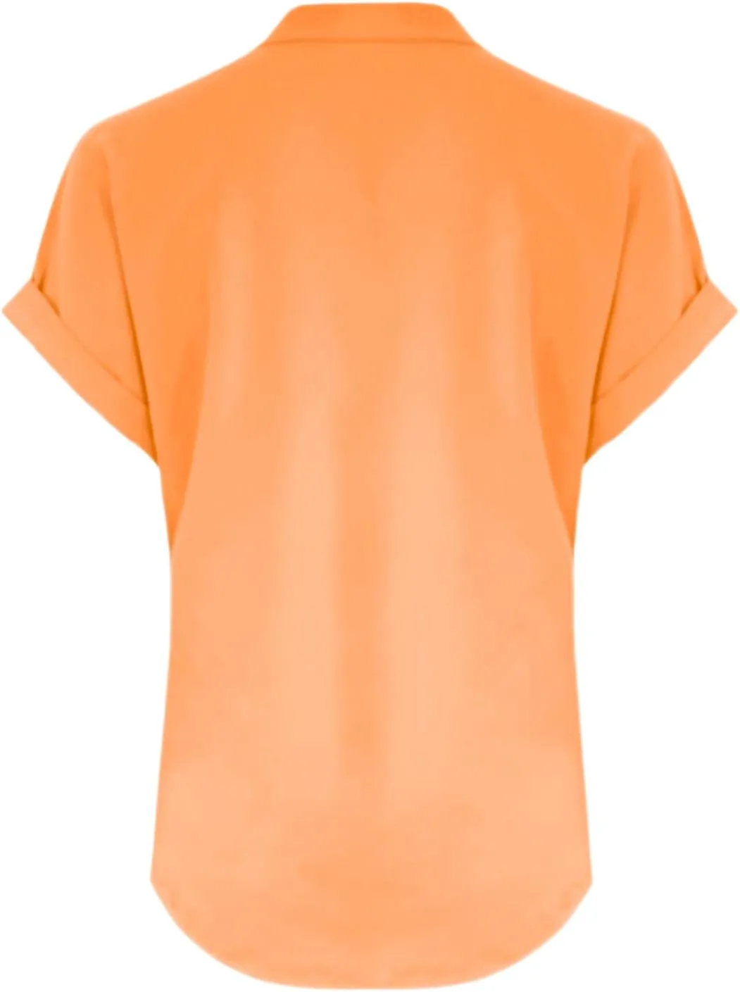 Womens Summer Cotton Linen Shirts Button V Neck Roll Short Sleeve Loose Tops Solid Color Comfy Pullover Work Blouses