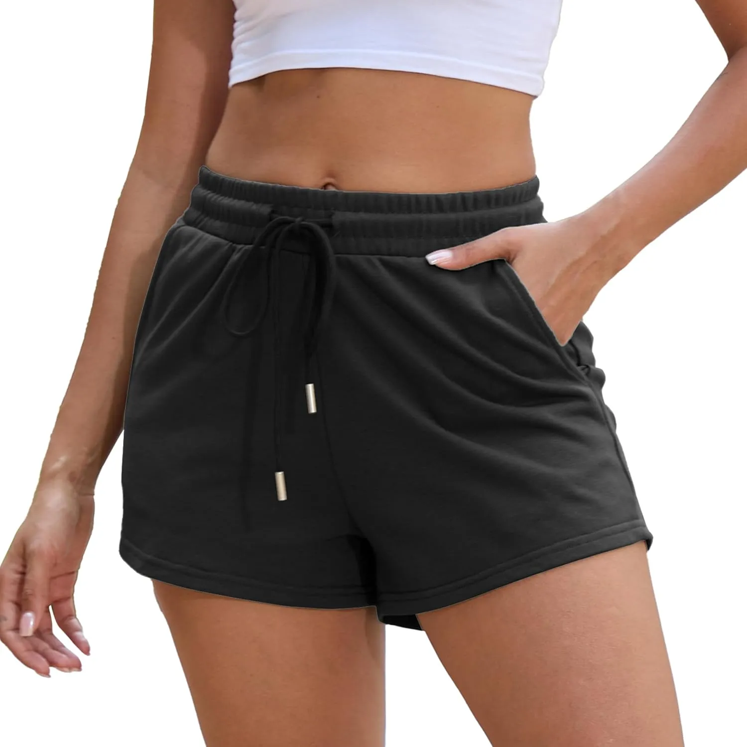 Womens Summer Sweat Shorts Casual Beach Vacation Clothes Running Shorts with Pockets